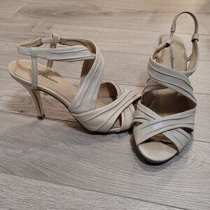 Nude Leather Strappy Heels 7